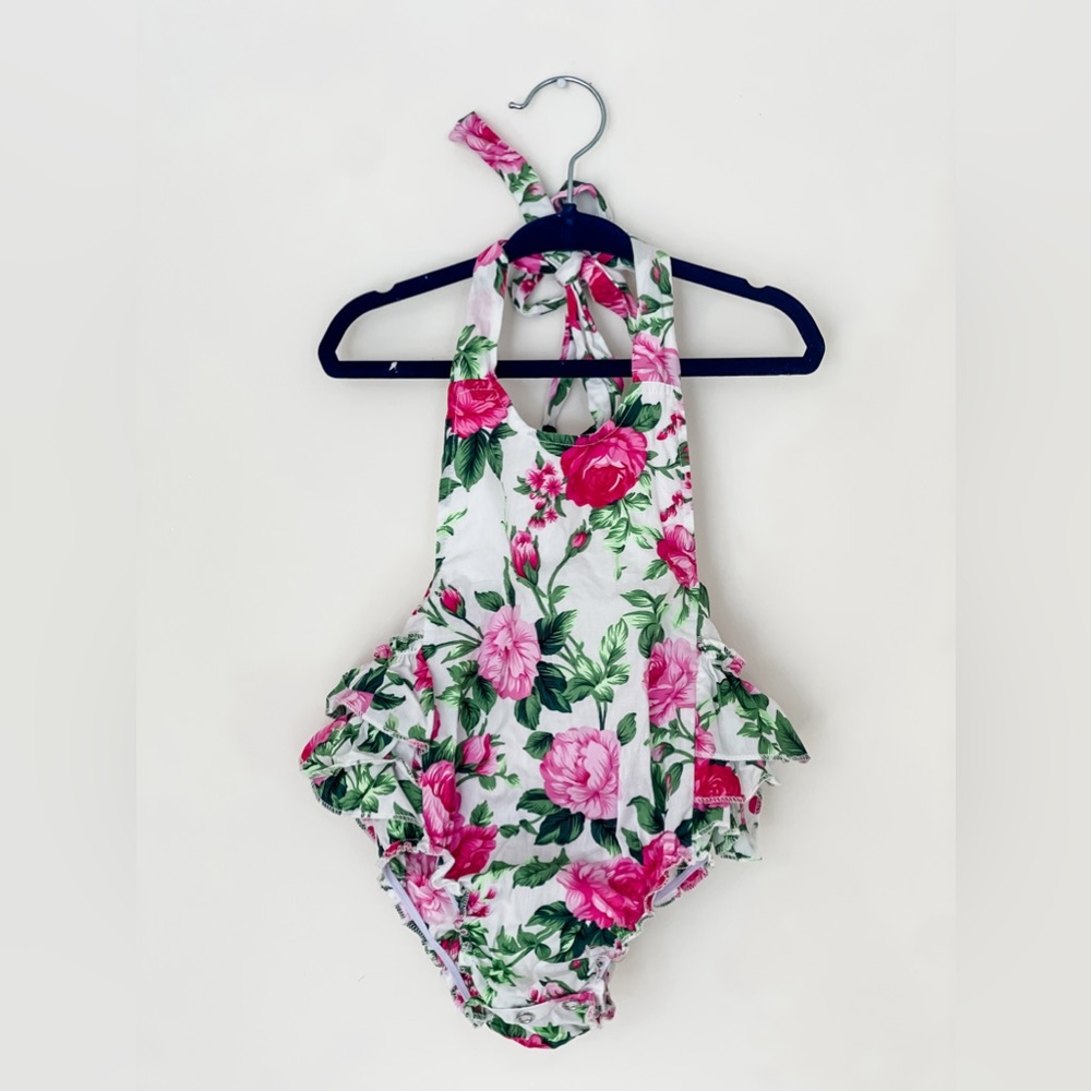 Floral Ruffle Butt Romper